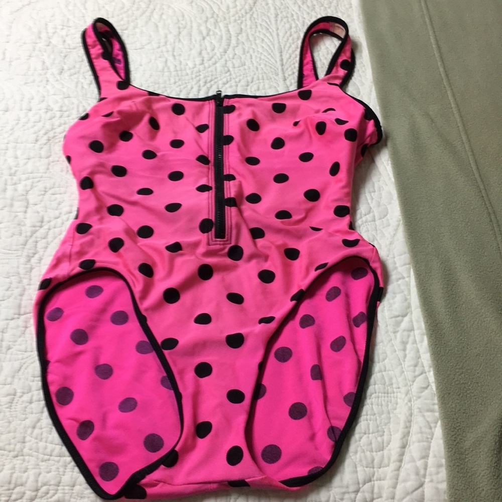 Adorable pink and black one piece